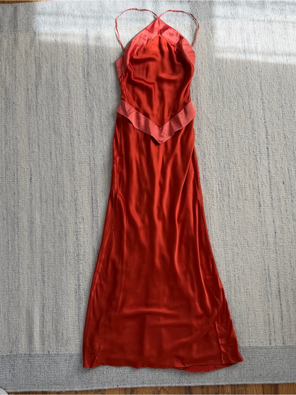 Reformation Jillian Silk Dress in Chili Mango